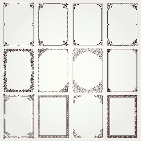 450x450 Decorative Vintage Frames And Borders Set