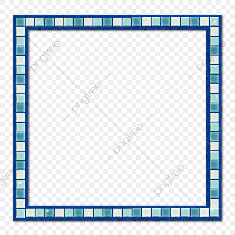 800x800 Mosaic Aqua Blue Border Vector Frame, Mosaics, Ceramic, Tile