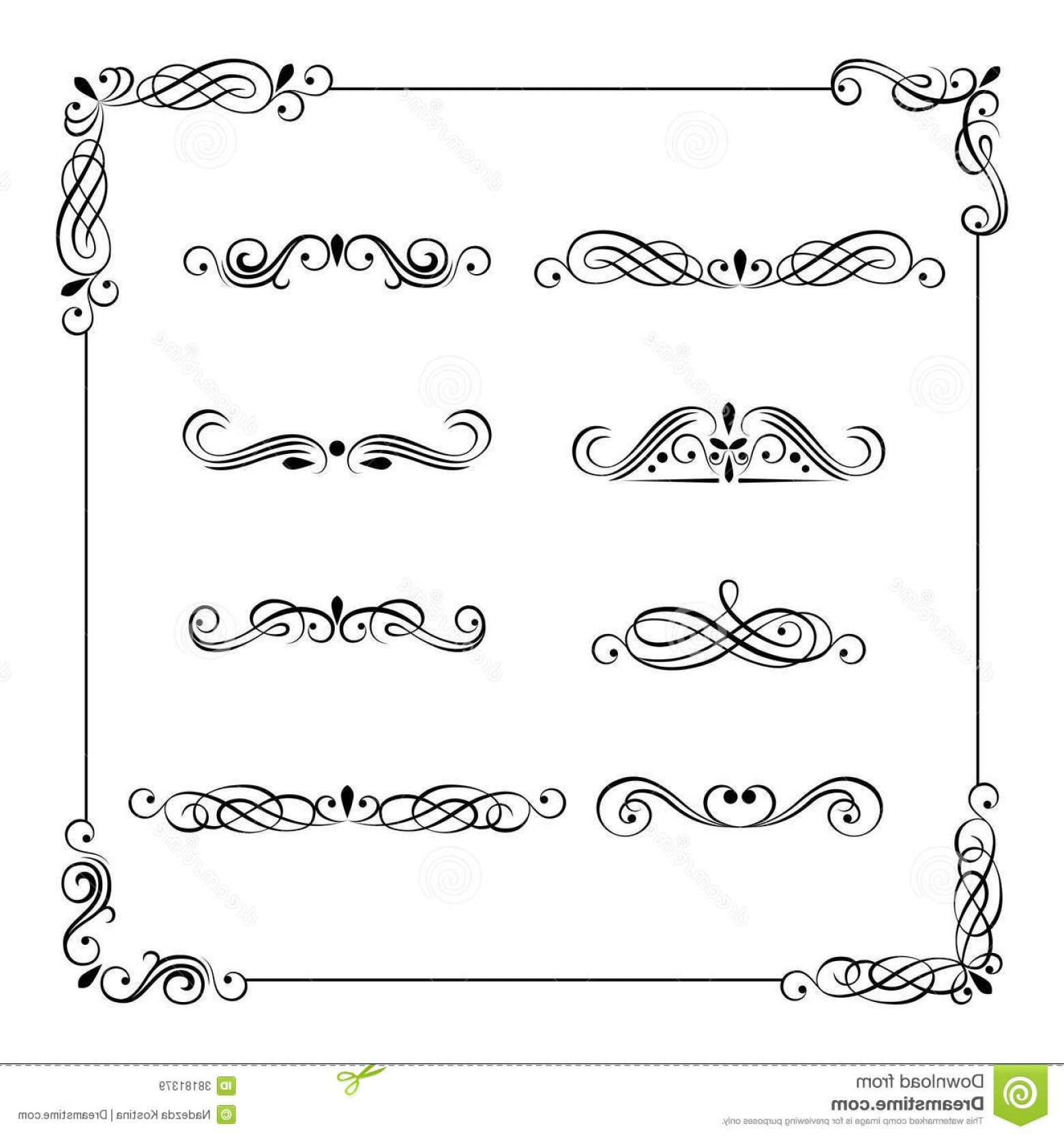 1560x1668 Royalty Free Stock Images Vintage Vector Frame Border Divider