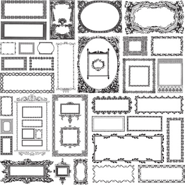 367x368 Black And White Vintage Frame Border Free Vector Download