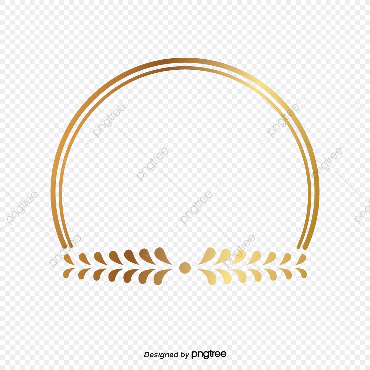 1200x1200 Golden Circle Frame Leaf Shape, Gold, He Leaves Of Rice, Leaf