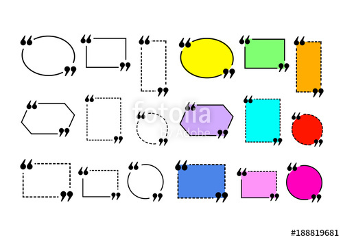 500x350 Quote Vector Frame Templates Outline And Colored Frames, Shapes
