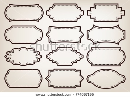 450x341 Shape Vintage Frame Set On Retro Stock Vector