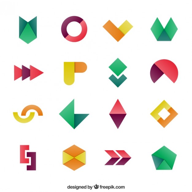 626x626 Geometric Shapes In Colorful Style Vector Free Download