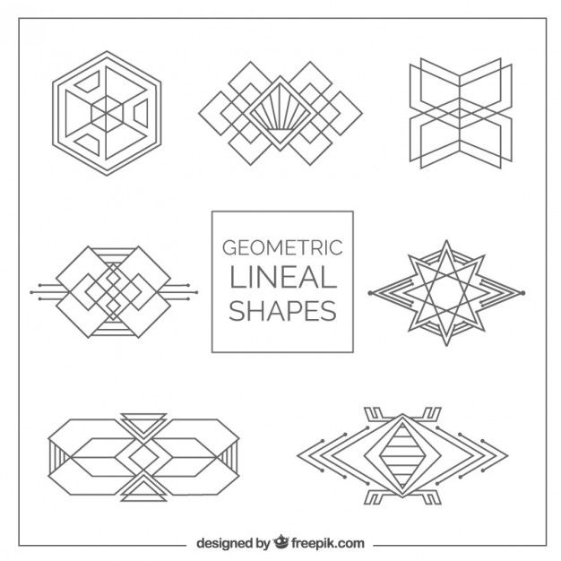 626x626 Geometric Shapes Pack In Art Style Free Vector Artdeco