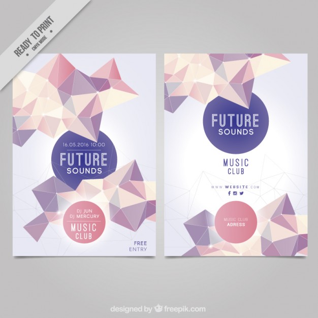 626x626 Geometric Shapes Party Poster Vector Free Download