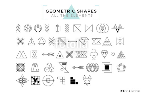 500x333 Vector Geometric Shapes, Trendy Retro Shapes And Logotypes