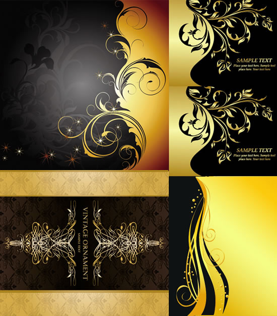 550x628 Gold Extended Pattern Background Vector Free Download