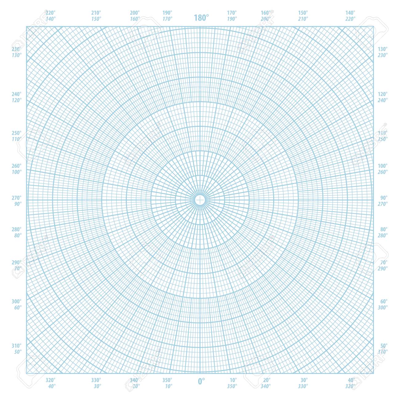 1300x1300 Free Printable Polar Coordinate Graph Paper Blue Vector Circular