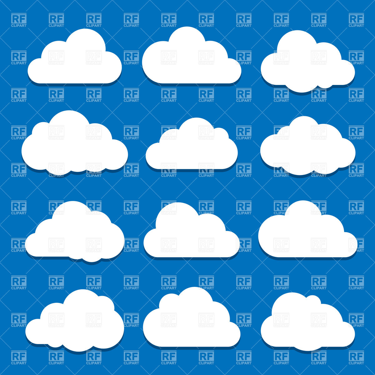 1200x1200 Clouds Collection In Different Form Vector Image Of Design