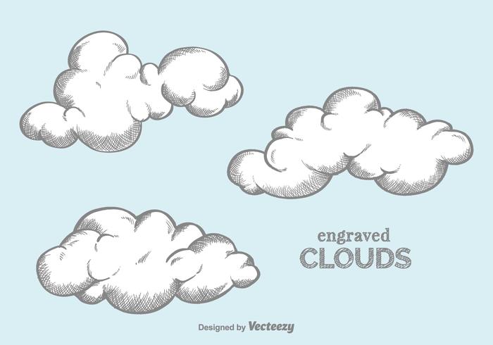 700x490 Free Vector Engraved Clouds