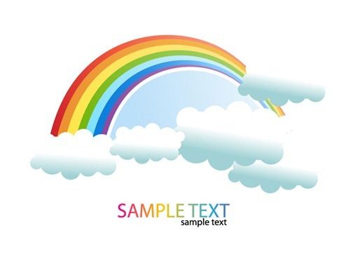 487x382 Rainbow And Clouds Vector Illustration Rainbow In Cloud