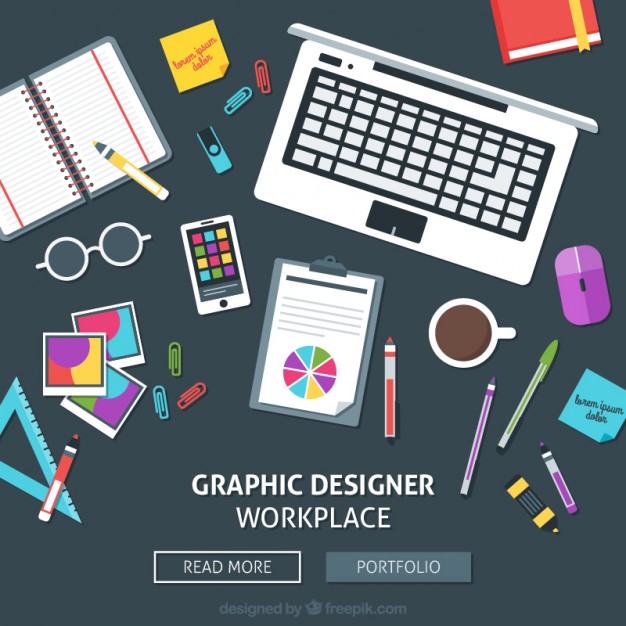 626x626 Graphic Designer Workplace Web Vector Free Download