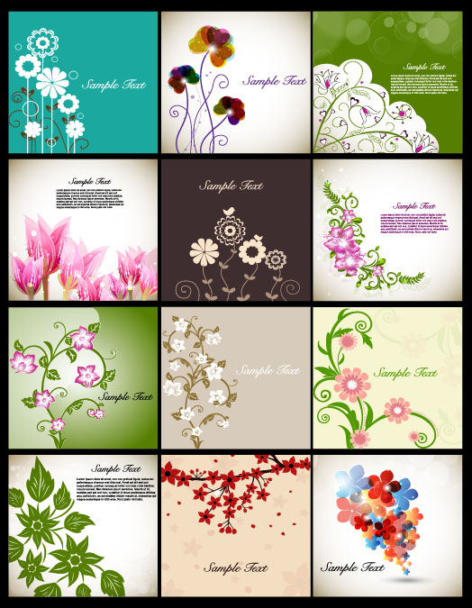 524x675 Pretty Flower Background Vector Graphic Set Free Download