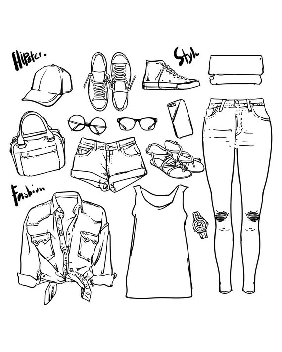 Lady Fashion Outline Clipart Commercial Use, Vector Graphics 570x713 Lady Fashion Outline Clipart Commercial Use, Vector Graphics