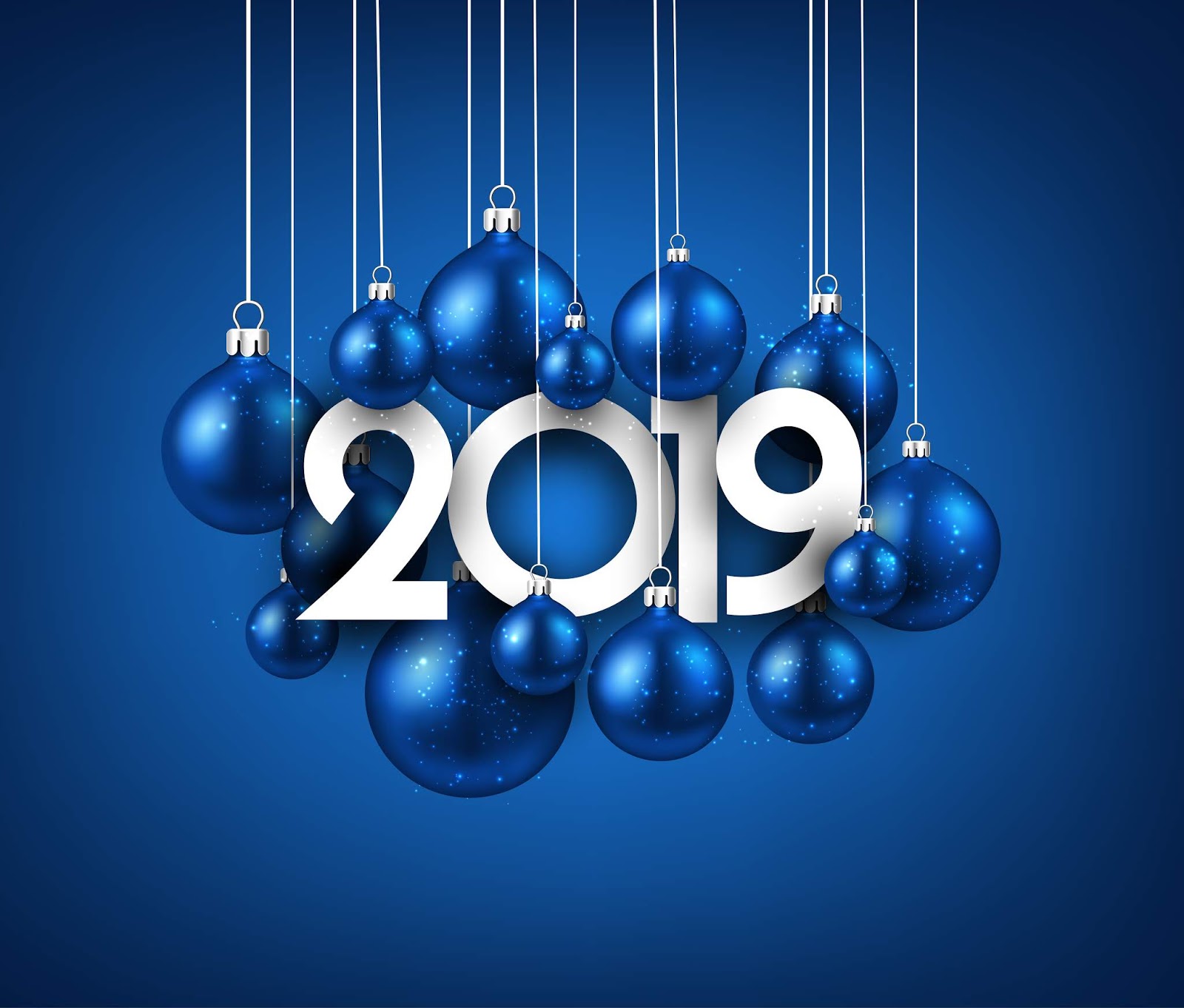 1600x1362 Blue New Year Background With Christmas Ball Free Vector