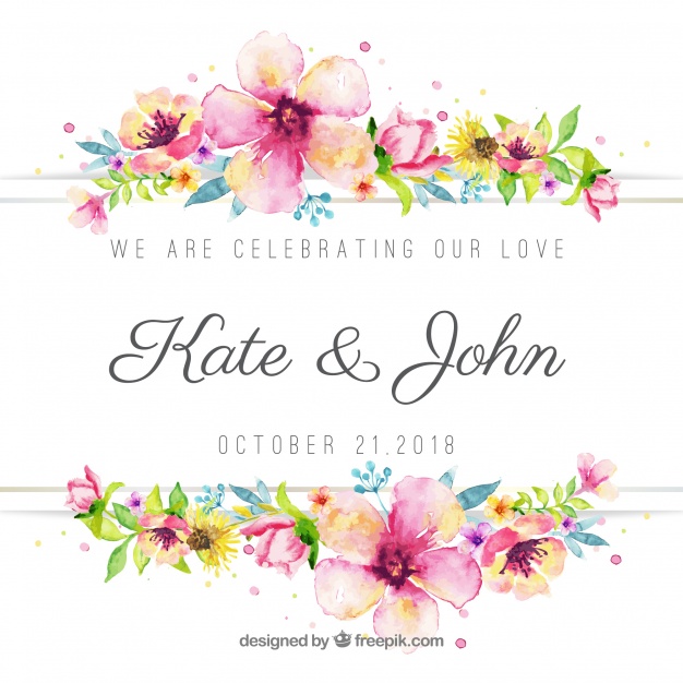 Lovely Floral Watercolor Wedding Background Vector Free Download 626x626 Lovely Floral Watercolor Wedding Background Vector Free Download