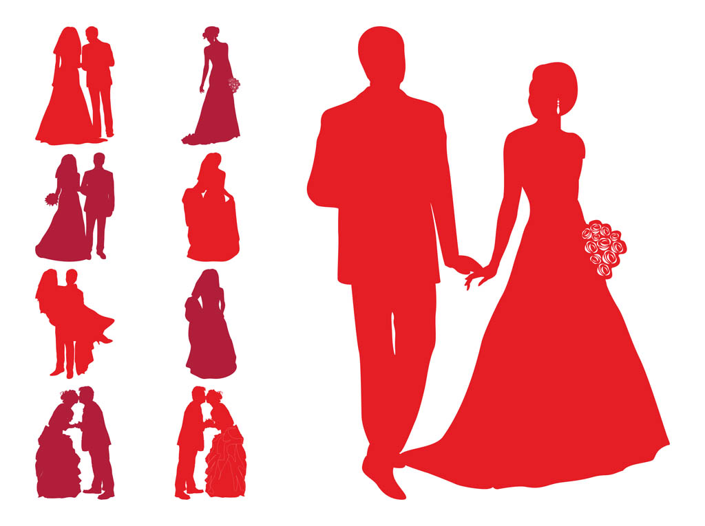 Wedding Silhouettes Vector Art Graphics 1024x765 Wedding Silhouettes Vector Art Graphics