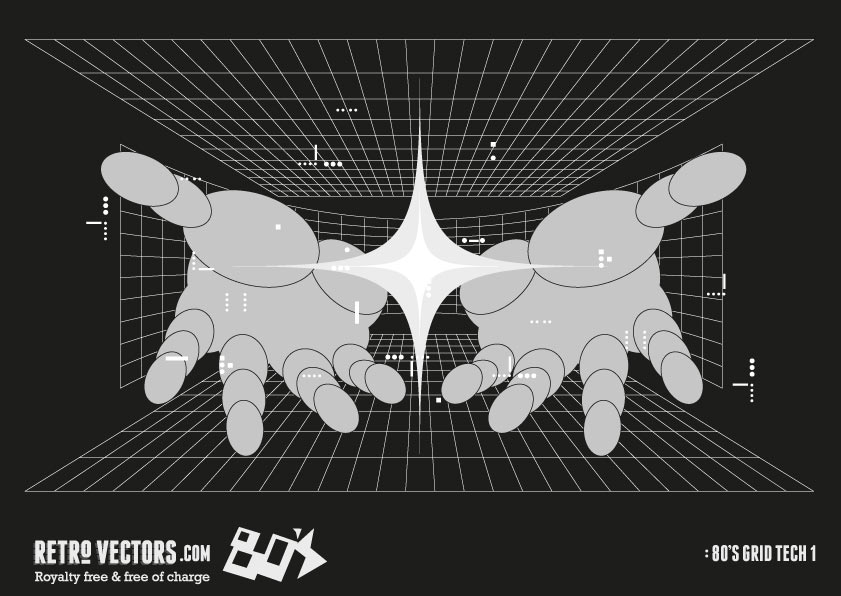 841x596 Grid Tech Free Retro Vectors
