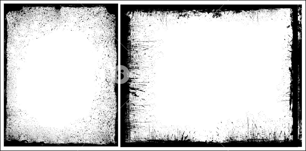 1000x493 Grunge Edges Frames Vector Royalty Free Stock Image