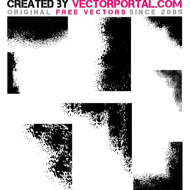 660x660 Grunge Edges Pack Free Vector