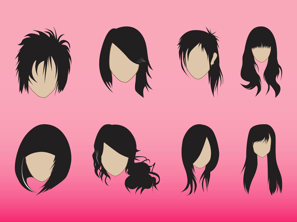 1024x765 Hairstyles Graphics Set Vector Art Graphics