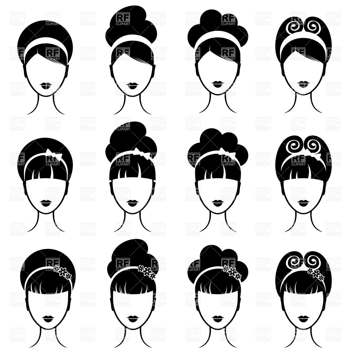 1200x1200 Retro Women's Hairstyle Vector Image Of People Bariskina