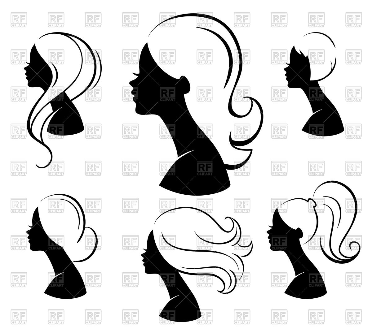 1200x1076 Silhouettes Of Women With Different Hairstyles Vector Image