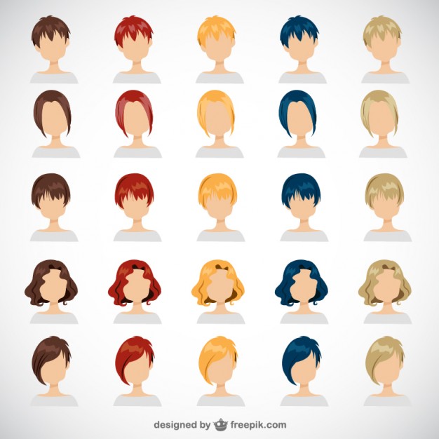 626x626 Women Hairstyles Vector Free Download