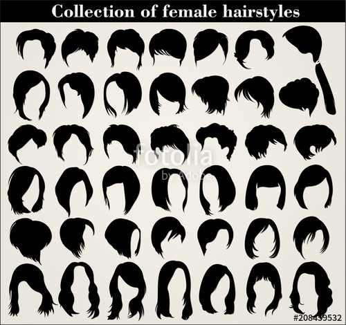 500x470 Collection Of Female Haircuts And Hairstyles On A White Background