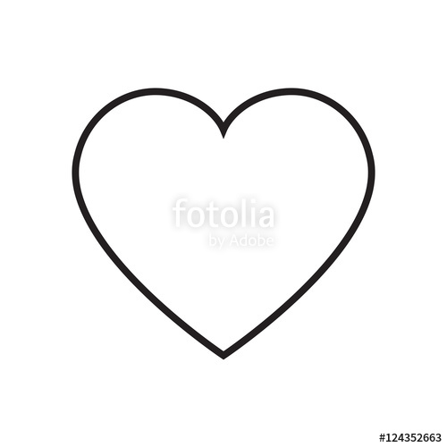 500x500 Heart Outline Icon Vector Stock Image And Royalty Free Vector