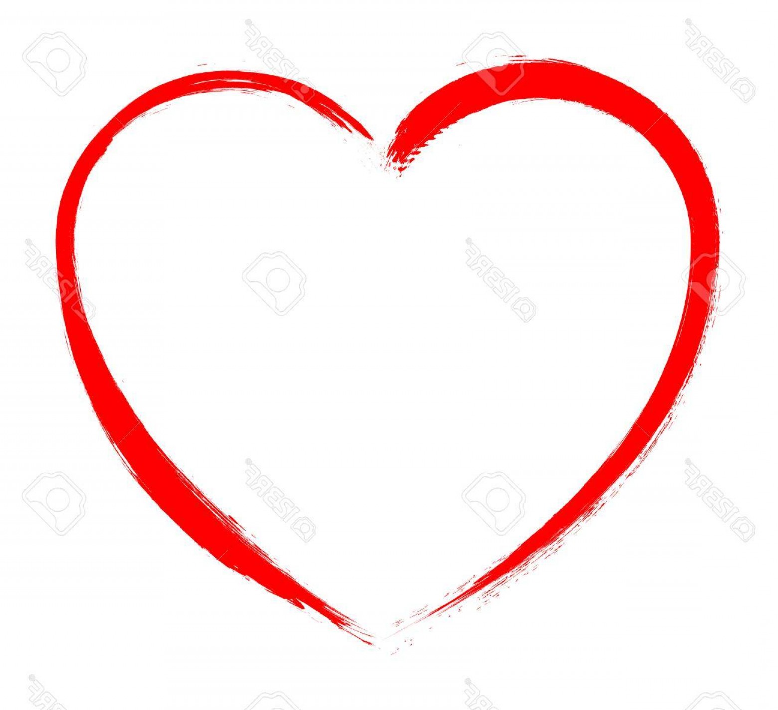 1560x1423 Photostock Vector Vector Heart Shape Frame With Brush Painting