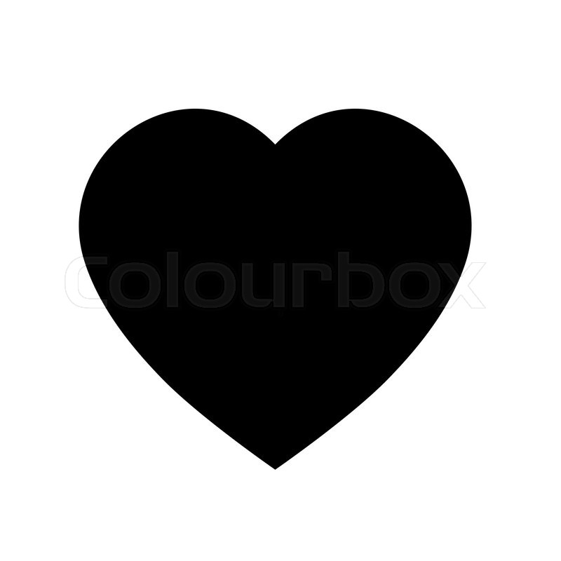 800x800 Simple Heart Icon Black And White Stock Vector Colourbox