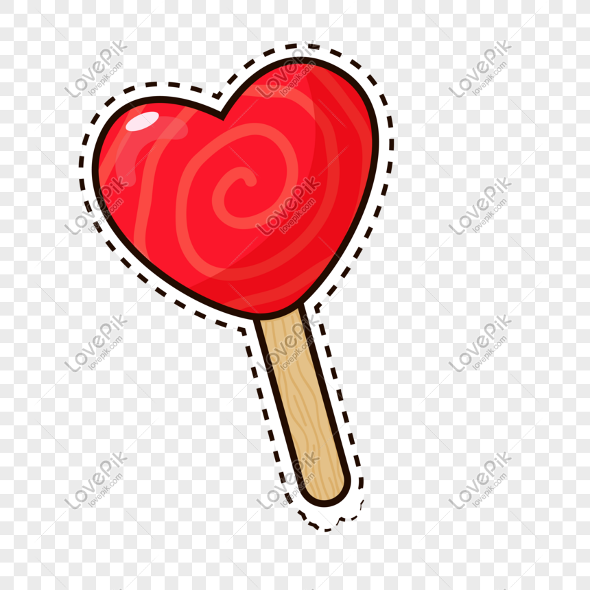 860x860 Cartoon Heart Shaped Lollipop Vector Love Decorative Pattern Png