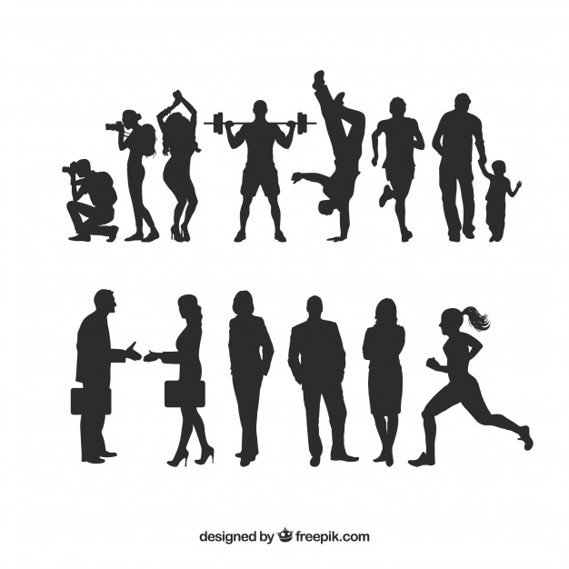 626x626 Human Silhouettes Pack Vector Free Download