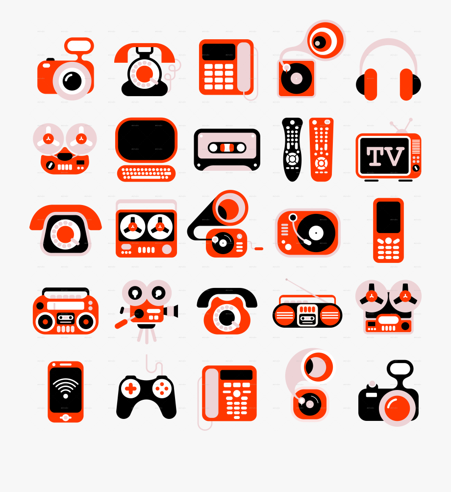 920x1003 Electronic Devises Vector Icon Set