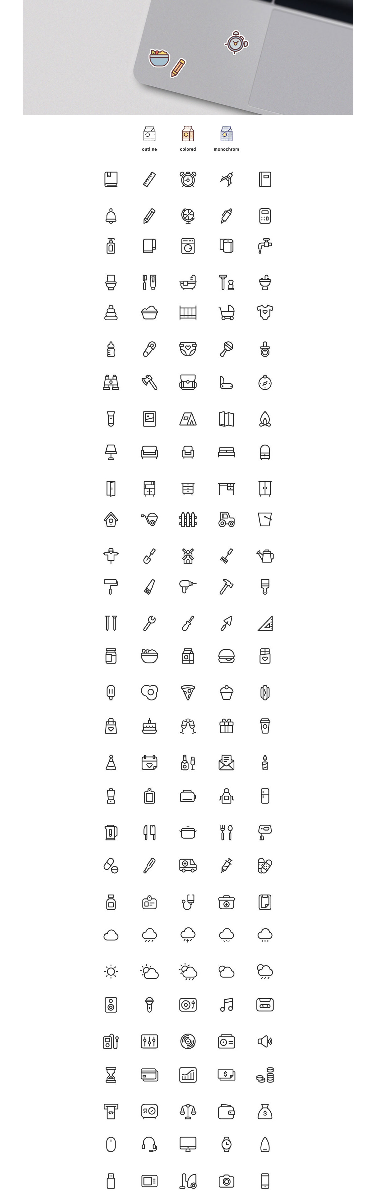 1200x3826 Free Vector Icon Pack