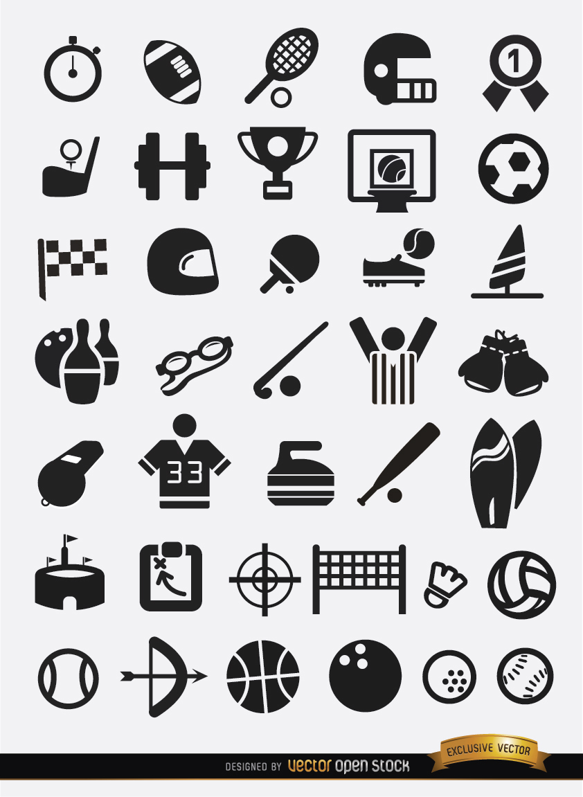 842x1151 Flat Sport Icons Pack