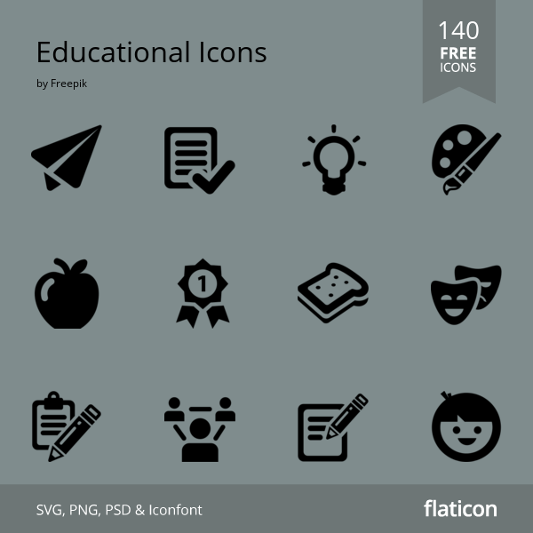 600x600 Premium Vector Icons Of Educational Icons Designed