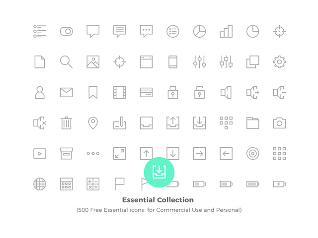 640x480 Essential Collection Free Vector Icons Graphic Freebies