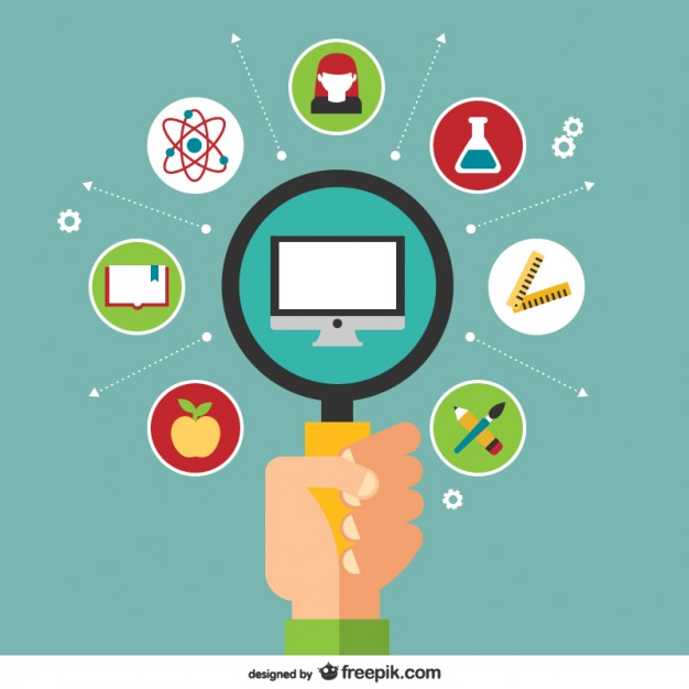 626x626 Magnifying Glass And School Subjects Vector Free Download