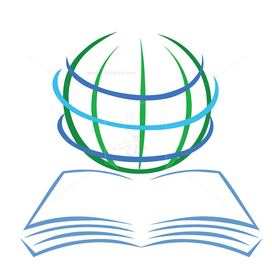 550x550 Book And Globe Logo Vector Illustration Free Vectors, Illustrations