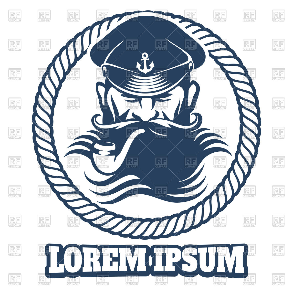 1200x1200 Captain Logo, Fisherman With Pipe Emblem Vector Image Of Icons