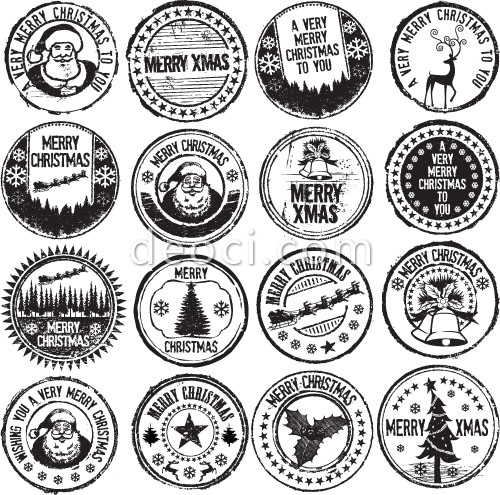 Free Vector Cartoon Christmas Retro Seal Postmark Design 500x495 Free Vector Cartoon Christmas Retro Seal Postmark Design