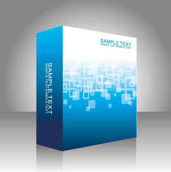 550x553 Software Box Vector Templates