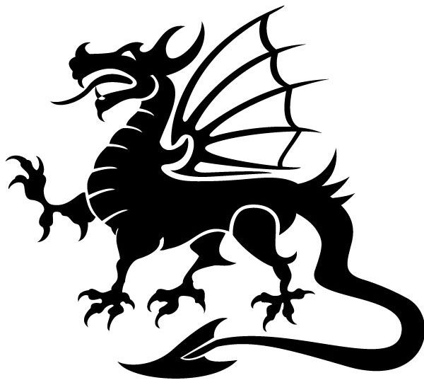 600x544 Dragon Vector Image Inspiration Dragon Silhouette, Dragon Icon