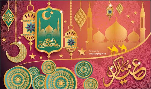 500x296 Eid Mubarak Vector, Free Vector Templates Eid Card Design Cdr