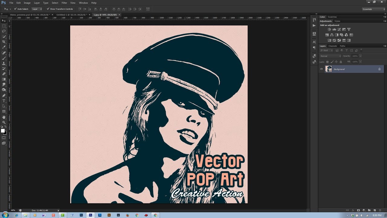 1280x720 Vector Pop Art Free Photoshop Action