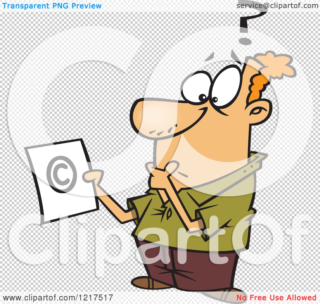 1080x1024 Clipart Of A Cartoon Man Pondering Over Copyright