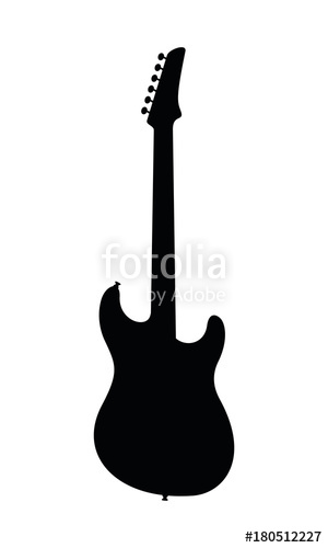 300x500 Electric Guitar Silhouette Vector Illustration Of Hand Drawn